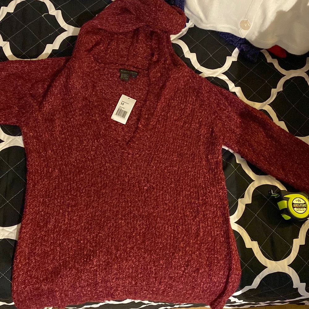 NWT hooded chenille sweater